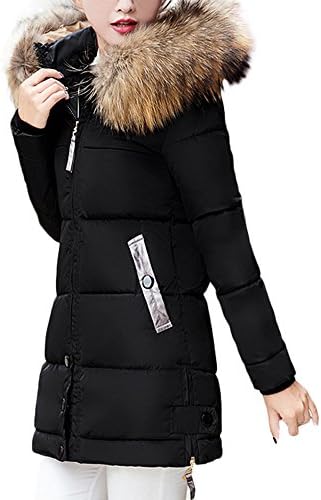 Pengy Clearence!!!Womens Coat Slim Hoodie Down Padded Winter Warm Long Parka Outwear Down Jackets Coat (XL, Black)