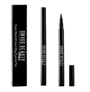 Swiss Beauty Pro Super Black 18 Hours Stay Eyeliner Pen, No Smudge Waterproof Non-transfer, 1.2 g