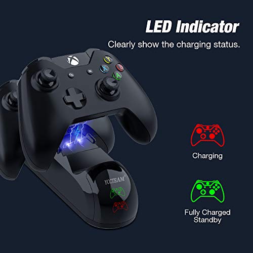 Charging Station for Xbox One, Y Team Controller Charger Station for Xbox One X/One S/One Elite, with 2 Rechargeable Battery Charge Kit