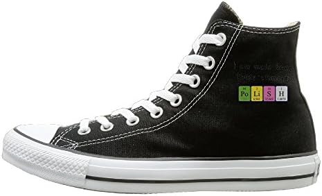Shenigon Polish Periodic Table Patriotic Canvas Shoes High Top Casual Black Sneakers Unisex Style 42