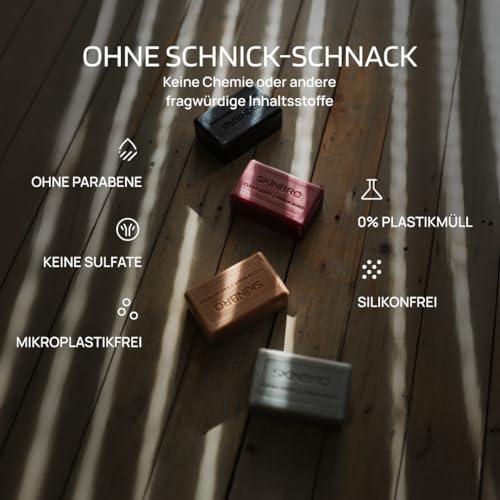 SKINBRO Solid Shower Gel Men London Classic - Shower Soap Men Elegant & Woody, Oud - Made in Germany, Shampoo Men Vegan & Sustainable - Silicone-Free, Soap Piece, Solid Soap, Natural Soap 100 g