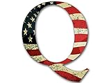 AV Brand Q Shaped Vintage American Flag Sticker (qanon anon Trump us USA Patriot)