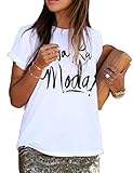 Haola Womens Fashion Loose Street Funny Printed Tees Casual T Shirts Summer Tops