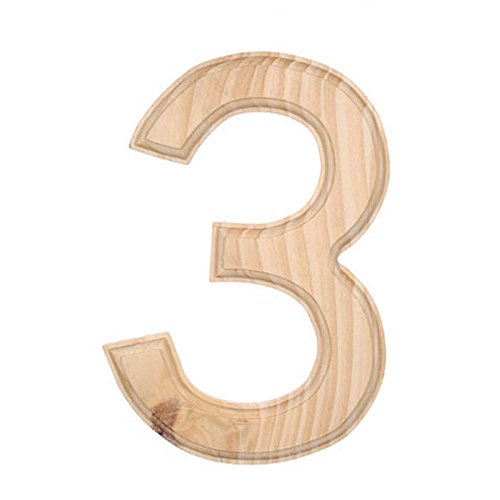 6" Blank Unfinished Wooden Number 3 (Three)