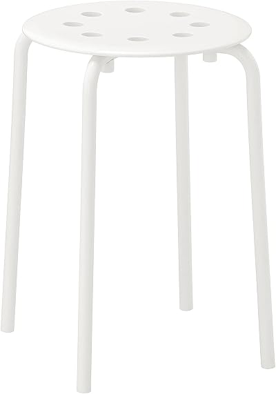 IKEA MARIUS Stool White - Stackable, 20 kg max weight