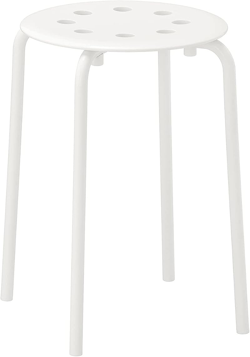 IKEA MARIUS Stool White - Stackable, 20 kg max weight