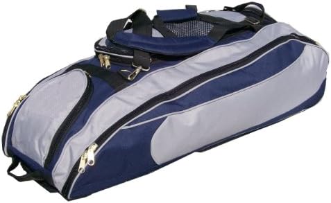 Navy Blue and Silver Cobra Softball Baseball Bat Equipment Roller Bag