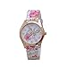 COOKI Womens Flower Watches, Unique Analog Fashion Clearance Lady Watches Female Watches Casual Wrist Watches for Women,Round Dial Case Comfortable Silicone Watch-H17 (Pink)