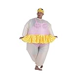 Anself Ballerina Inflatable Costume Fat Suit Blow Up Halloween Party Fancy Jumpsuit Outfit