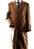 Men's Single Breasted Camel Luxury Wool/Cashmere Full Length Topcoat