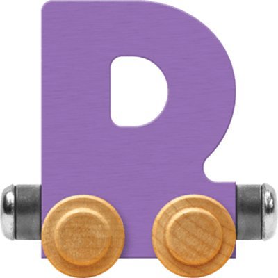 Maple Landmark NameTrain Pastel Letter Car D - Made in USA (Lavender)