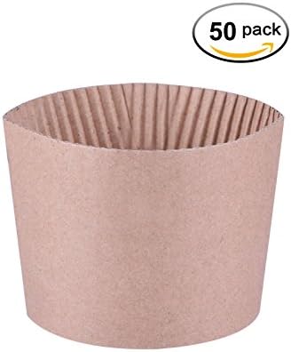 Kindpack Protective Corrugated Coffee Cup Sleeves For 12oz 16oz 20oz,50 Count