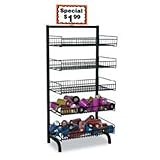 New 5 Basket Retail Impulse Merchandiser Black Wire Stand
