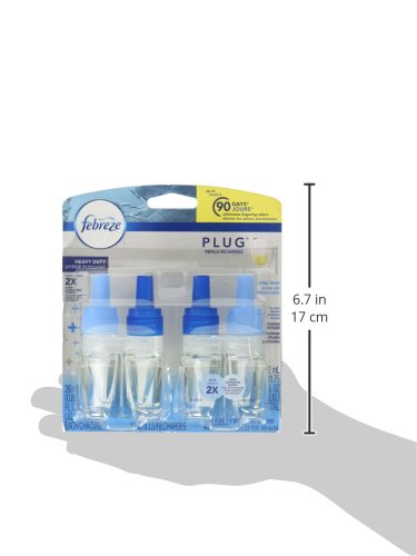 Febreze Odor-Fighting Fade Defy PLUG Air Freshener Refill, Heavy Duty Crisp Clean, (2) .87 fl. oz. Oil Refills