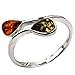 Sterling Silver Multicolor Amber Sliding Drop Ring
