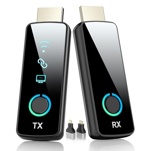 50M HDMI Wireless Transmitter Receiver with LED Display, 4K Decoding and 1080P Output, No Delay for Meeting Room, Projector, Streaming, Home Theater