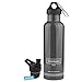 Futurepace Tech Large Dark Gray, Reusable, Eco, Metal Insulated Sports Water Bottle 25oz BPA Free, Bonus Sports LID - Mega Savings Over Plastic! Perfect for Men, Women, Boys, Girls!