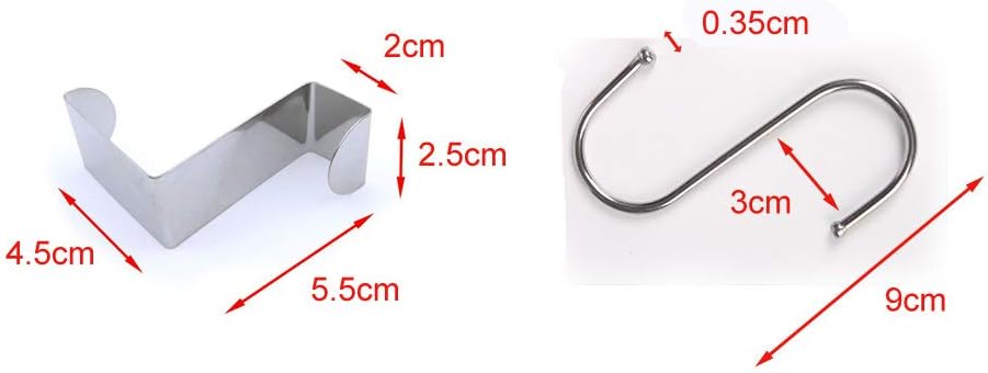 Paizizi 8 Pack Over Door Hook Metal Hanger Stainless Steel Fit 40mm Thick Bedroom Bathroom Door for Clothes Coat Towel Bag Hat Robe - Image 4