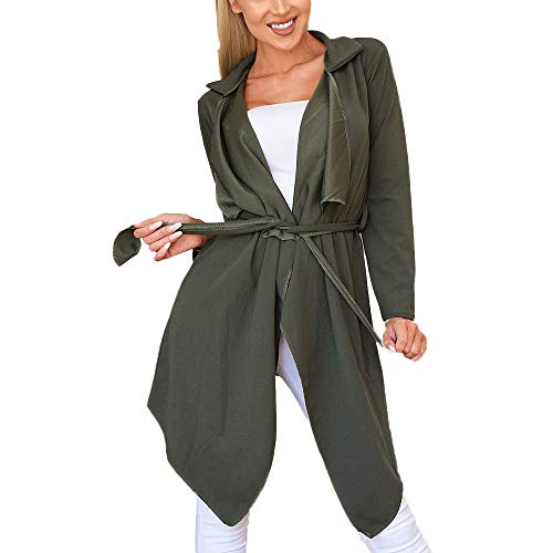 Clearance Women's Hem Solid Coat, Duseedik Ladies Loose Irregular with Lapel Trench Coat Cardigan Tops