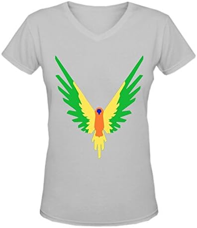 Doppelwalker Maverick Logo T Shirt,Logan Paul Logang YouTube Womens V Neck T-Shirts (L, Grey01)