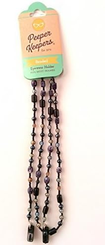 Peeper Keepers Eyeglass Glass Beads Retainer Chain Holder (Black Marble, 1 pack) by Peeper Keeper