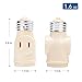 Cable Matters ETL Listed 2-Pack Light Socket to Plug Adapter (Light Socket Outlet/Light Bulb Adapter) with 2X AC Outlets in Ivory