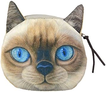 Fantastic Cute Lifelike 3d Cat Face Bag Zipper Case Coin Money Purse Wallet (I)