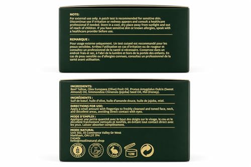 Whipped Beef Tallow Moisturizer - 100% Grass-Fed Tallow Face Balm with Honey, Jojoba Oil, Olive Oil & Sweet Almond Oil - Unscented - 120ml/4oz