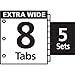 Avery 8-Tab Extra Wide Binder Dividers, Easy Print & Apply Clear Label Strip, Index Maker,White, 5 Sets (11441)