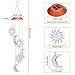 ME9UE Solar Powered Wind Spinner Light, 3 Suns and 3 Moons with 7 Colors Changing Wind Light, Waterproof Hanging Wind Chime Lamp Mobile Suspended Light for Home Outdoor Garden Lighting Decor