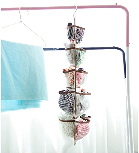 Daygos Hanging Closet Dual-Sided Organizers-30 Pockets-Canvas Storage Bag for Stockings&Socks&Underwear&Jewelry Organization - Thumbnail 3