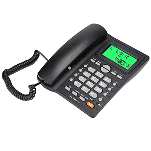 Clear Sound Caller ID Display Landline Telephone with Mute Function & Fast Dialing, Wide Application for Home Office Phone (Black)