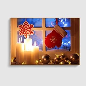 Framed Canvas Home Artwork Decoration Merry Christmas Canvas Wall Art for Living Room, Bedroom - 16x24 inches