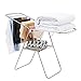 SONGMICS Clothes Drying Rack, with Bonus Sock Clips, 100% Stainless Steel Gullwing Space-Saving Laundry Rack, Foldable for Indoor and Outdoor Use, Sliver