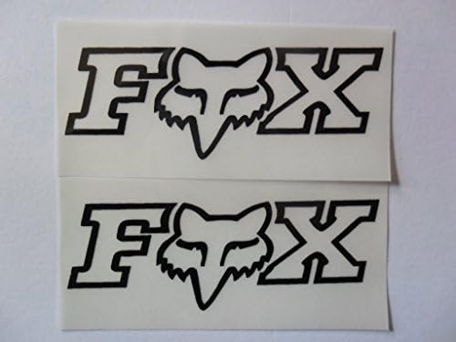 FOX 3"X1.5" black on clear Vinyl decal sticker weather proof 2 bike stickers