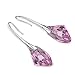 Pink Drop Earrings Jewelry for Women,Women's Rose Red Swarovski Earrings