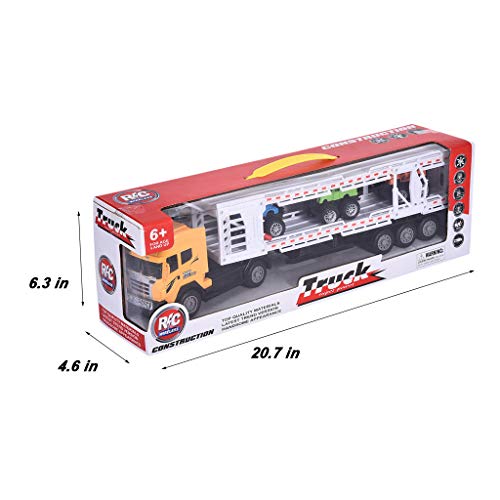 Livoty Double-Layer Car Carrier Truck Tractor & Loading with Three Taxis Set Remotely Controlled - Shipping from USA