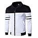 WUAI Men's Casual Jackets Outdoors Patchwork Slim Fit Sports Running Fashion Outwear Motorcycle Coat