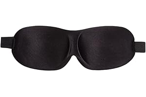 Comfort Contoured Sleep Mask - Total Darkness Eye Cover with Adjustable Strap, Soft Breathable Fabric, Lightweight & Hypoalle