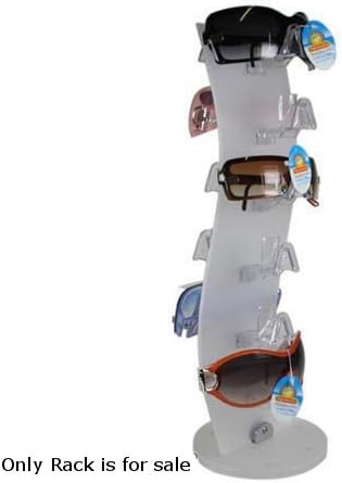 Retails White Acrylic Counter Top Rotating Sunglass Display Rack 18" h X 6" w