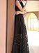 Clothink Women Black Organza Plaid Print Skater Elegant Long Maxi Dress XL