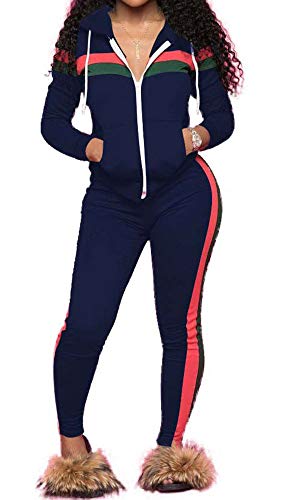 image for Top-Vigor Women's 2 PCS Plus Size Tracksuit Sets Sweatsuits Outfits Ho