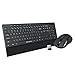 Wireless Keyboard and Mouse Combo with Wide Palm Rest Ergonomic Slim 2.4GHZ 104 Keys Full Size Office Wireless Keyboard, GOFREETECH (Black)