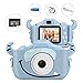 Kids Camera, Enow 16MP Dual Digital Video Camera, DIY Creative Camcorder Child Toys for Boys Girls, Mini 2.0 Inch HD Rechargeable Anti-drop Shockproof Shell, Cartoon Blue (32GB SD Card Included)