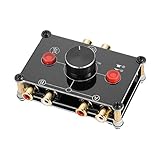 Nobsound Little Bear MC1022 Mini 2(1)-in-1(2)-Out RCA Stereo Audio Switch Audio Switcher Passive Speaker Manual Selector Splitter Box Audio Sharing (Black (RCA Version))