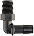 Eldon James L4-6BN Black Nylon Threaded Elbow, 1/4-18 NPT Thread to 3/8