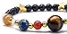 Fesciory Women Solar System Bracelet Universe Galaxy The Eight Planets Guardian Star Natural Stone Beads Bracelet Bangle For Men(Blue Sandstone(Stretch))