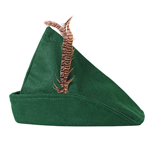 Narwhal Novelties Green Felt Robin Hood Hat with Removable Feather, One Size, Unisex