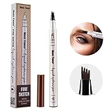 Microblading Tattoo Eyebrow Pen Waterproof, Long Lasting Smudge-Proof Natural Hair-Like Defined Brows All Day (Brown)