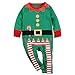 2PCS Christmas Outfit Set Baby Boys Girls Funny Elf Costume Newborn Romper (0-3 Months, Green)